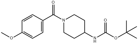 tert-Butyl 1-(4-methoxybenzoyl)piperidin-4-ylcarbamate 구조식 이미지