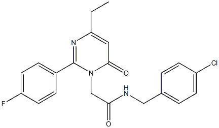 N-[(4-chlorophenyl)methyl]-2-[4-ethyl-2-(4-fluorophenyl)-6-oxopyrimidin-1-yl]acetamide Structure