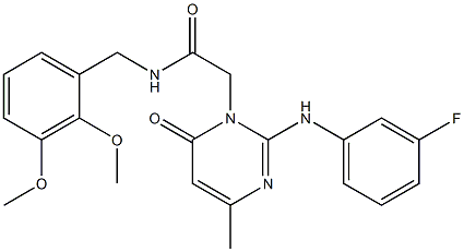 N-[(2,3-dimethoxyphenyl)methyl]-2-[2-(3-fluoroanilino)-4-methyl-6-oxopyrimidin-1-yl]acetamide Structure