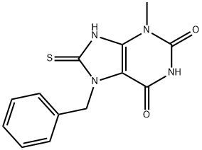 7-Benzyl-8-mercapto-3-methyl-3,7-dihydro-purine-2,6-dione Structure