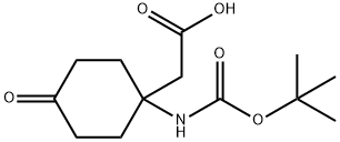 1-(Boc-amino)-4-oxo-cyclohexaneacetic acid Structure