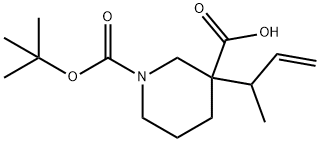 3-(but-3-en-2-yl)-1-(tert-butoxycarbonyl)piperidine-3-carboxylic acid Structure