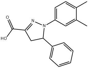 1-(3,4-dimethylphenyl)-5-phenyl-4,5-dihydro-1H-pyrazole-3-carboxylic acid Structure