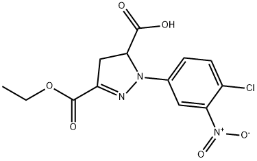 1-(4-chloro-3-nitrophenyl)-3-(ethoxycarbonyl)-4,5-dihydro-1H-pyrazole-5-carboxylic acid Structure