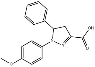 1-(4-methoxyphenyl)-5-phenyl-4,5-dihydro-1H-pyrazole-3-carboxylic acid 구조식 이미지