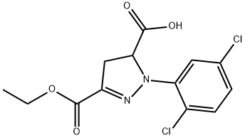 1-(2,5-dichlorophenyl)-3-(ethoxycarbonyl)-4,5-dihydro-1H-pyrazole-5-carboxylic acid 구조식 이미지