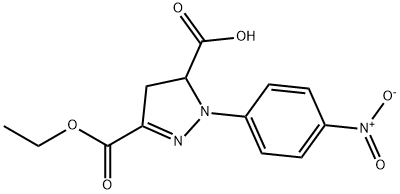 3-(ethoxycarbonyl)-1-(4-nitrophenyl)-4,5-dihydro-1H-pyrazole-5-carboxylic acid 구조식 이미지