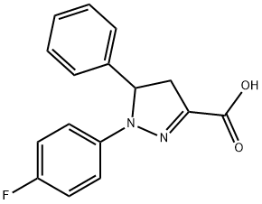 1-(4-fluorophenyl)-5-phenyl-4,5-dihydro-1H-pyrazole-3-carboxylic acid Structure