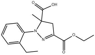 3-(ethoxycarbonyl)-1-(2-ethylphenyl)-5-methyl-4,5-dihydro-1H-pyrazole-5-carboxylic acid Structure