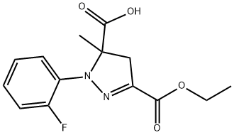 3-(ethoxycarbonyl)-1-(2-fluorophenyl)-5-methyl-4,5-dihydro-1H-pyrazole-5-carboxylic acid Structure