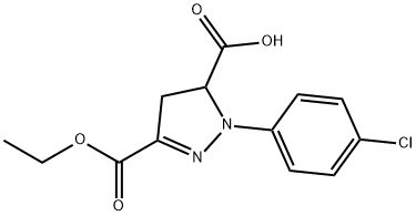 1-(4-chlorophenyl)-3-(ethoxycarbonyl)-4,5-dihydro-1H-pyrazole-5-carboxylic acid 구조식 이미지