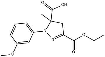 3-(ethoxycarbonyl)-1-(3-methoxyphenyl)-5-methyl-4,5-dihydro-1H-pyrazole-5-carboxylic acid 구조식 이미지