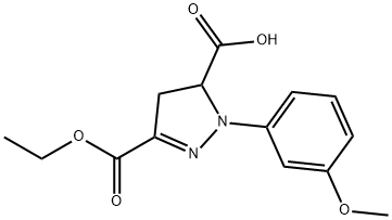 3-(ethoxycarbonyl)-1-(3-methoxyphenyl)-4,5-dihydro-1H-pyrazole-5-carboxylic acid 구조식 이미지