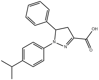 5-phenyl-1-[4-(propan-2-yl)phenyl]-4,5-dihydro-1H-pyrazole-3-carboxylic acid 구조식 이미지