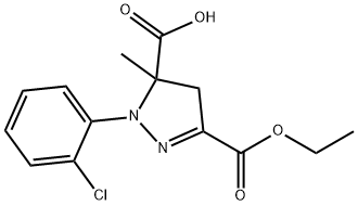 1-(2-chlorophenyl)-3-(ethoxycarbonyl)-5-methyl-4,5-dihydro-1H-pyrazole-5-carboxylic acid Structure