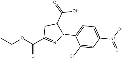 1-(2-chloro-4-nitrophenyl)-3-(ethoxycarbonyl)-4,5-dihydro-1H-pyrazole-5-carboxylic acid 구조식 이미지