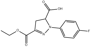 3-(ethoxycarbonyl)-1-(4-fluorophenyl)-4,5-dihydro-1H-pyrazole-5-carboxylic acid 구조식 이미지