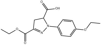 3-(ethoxycarbonyl)-1-(4-ethoxyphenyl)-4,5-dihydro-1H-pyrazole-5-carboxylic acid 구조식 이미지