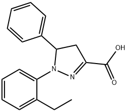 1-(2-ethylphenyl)-5-phenyl-4,5-dihydro-1H-pyrazole-3-carboxylic acid Structure