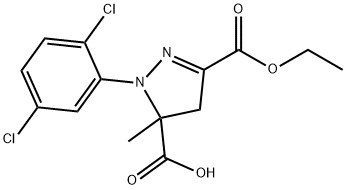 1-(2,5-dichlorophenyl)-3-(ethoxycarbonyl)-5-methyl-4,5-dihydro-1H-pyrazole-5-carboxylic acid 구조식 이미지