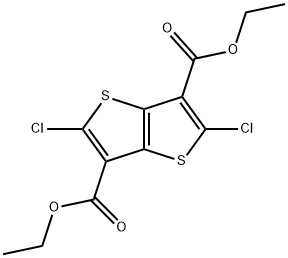 2,5-Dichloro-thieno[3,2-b]thiophene-3,6-dicarboxylic acid diethyl ester 구조식 이미지