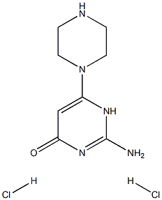 2-amino-6-piperazin-1-yl-1H-pyrimidin-4-one:dihydrochloride Structure