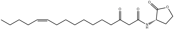 (Z)-3-oxo-N-[(3S)-2-oxooxolan-3-yl]hexadec-11-enamide Structure