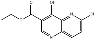 6-Chloro-4-hydroxy-[1,5]naphthyridine-3-carboxylic acid ethyl ester 구조식 이미지