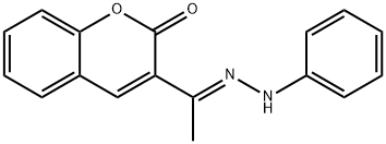 3-[(E)-N-anilino-C-methylcarbonimidoyl]chromen-2-one 구조식 이미지