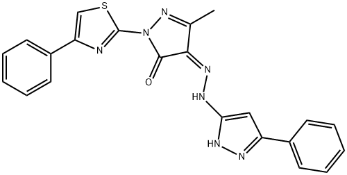 5-methyl-4-[(3-phenyl-1H-pyrazol-5-yl)hydrazono]-2-(4-phenyl-1,3-thiazol-2-yl)-2,4-dihydro-3H-pyrazol-3-one Structure