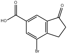 7-BROMO-3-OXO-2,3-DIHYDRO-1H-INDENE-5-CARBOXYLIC ACID 구조식 이미지