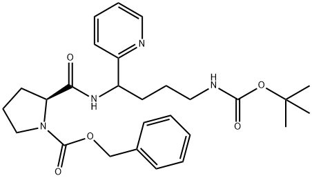 benzyl (2S)-2-[(4-{[(tert-butoxy)carbonyl]amino}-1-(pyridin-2-yl)butyl)carbamoyl]pyrrolidine-1-carboxylate Structure