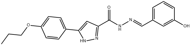 (E)-N-(3-hydroxybenzylidene)-3-(4-propoxyphenyl)-1H-pyrazole-5-carbohydrazide Structure