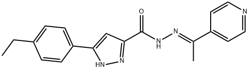 (E)-3-(4-ethylphenyl)-N-(1-(pyridin-4-yl)ethylidene)-1H-pyrazole-5-carbohydrazide Structure