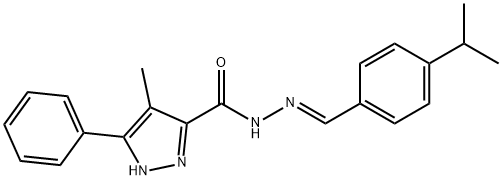 (E)-N-(4-isopropylbenzylidene)-4-methyl-3-phenyl-1H-pyrazole-5-carbohydrazide Structure