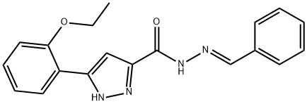 (E)-N-benzylidene-3-(2-ethoxyphenyl)-1H-pyrazole-5-carbohydrazide 구조식 이미지