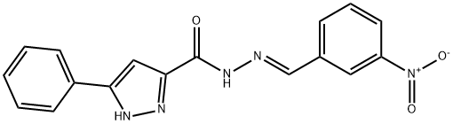 (E)-N-(3-nitrobenzylidene)-3-phenyl-1H-pyrazole-5-carbohydrazide Structure