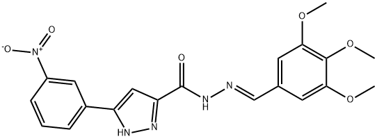 (E)-3-(3-nitrophenyl)-N-(3,4,5-trimethoxybenzylidene)-1H-pyrazole-5-carbohydrazide Structure