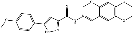 (E)-3-(4-methoxyphenyl)-N-(2,4,5-trimethoxybenzylidene)-1H-pyrazole-5-carbohydrazide 구조식 이미지