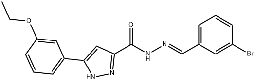 (E)-N-(3-bromobenzylidene)-3-(3-ethoxyphenyl)-1H-pyrazole-5-carbohydrazide Structure