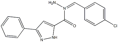 (E)-N-(4-chlorobenzylidene)-3-phenyl-1H-pyrazole-5-carbohydrazide 구조식 이미지