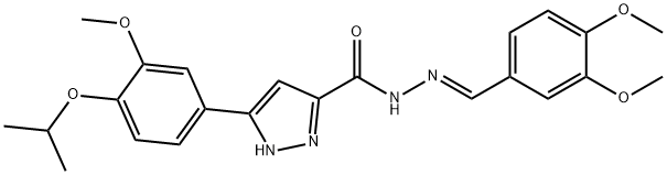 (E)-N-(3,4-dimethoxybenzylidene)-3-(4-isopropoxy-3-methoxyphenyl)-1H-pyrazole-5-carbohydrazide Structure