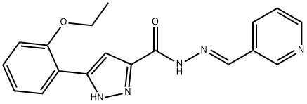 (E)-3-(2-ethoxyphenyl)-N-(pyridin-3-ylmethylene)-1H-pyrazole-5-carbohydrazide 구조식 이미지