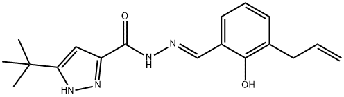 (E)-N-(3-allyl-2-hydroxybenzylidene)-3-(tert-butyl)-1H-pyrazole-5-carbohydrazide Structure