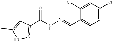 (E)-N-(2,4-dichlorobenzylidene)-3-methyl-1H-pyrazole-5-carbohydrazide Structure