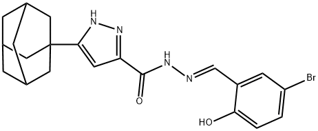 3-((1s,3s)-adamantan-1-yl)-N-((E)-5-bromo-2-hydroxybenzylidene)-1H-pyrazole-5-carbohydrazide Structure