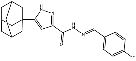 3-((1S,3s)-adamantan-1-yl)-N-((E)-4-fluorobenzylidene)-1H-pyrazole-5-carbohydrazide Structure