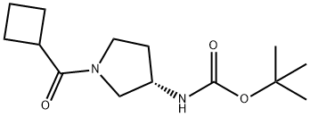 (S)-tert-Butyl 1-(cyclobutanecarbonyl)pyrrolidin-3-ylcarbamate 구조식 이미지