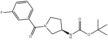 (R)-tert-Butyl 1-(3-fluorobenzoyl)pyrrolidin-3-ylcarbamate Structure