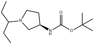 (R)-tert-Butyl 1-(pentan-3-yl)pyrrolidin-3-ylcarbamate 구조식 이미지